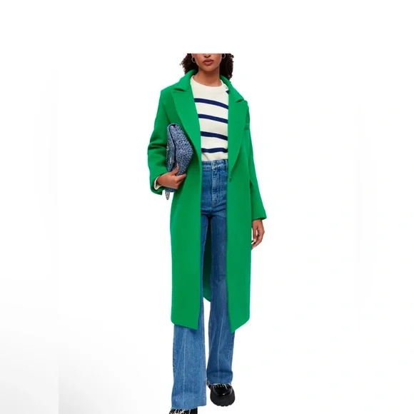 Maje Brand New Wool Coat, E.U Size : 42 or U.S size : XL . Beautiful green coat - Picture 3 of 10